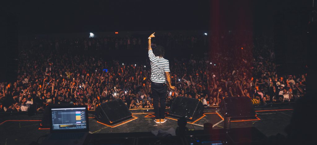 Independent artist performing at a open mic